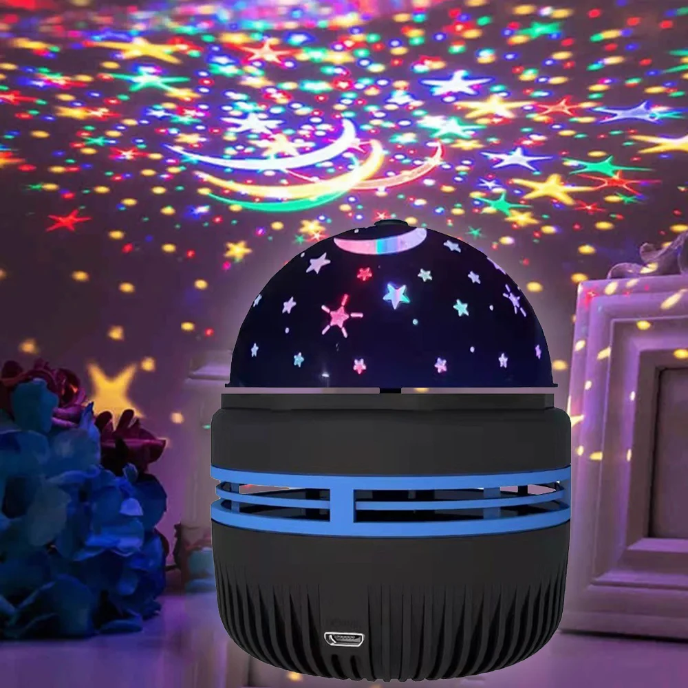 Mini LED Starry Sky Light Projection Night Light Bedside Bedroom Atmosphere Lamp Rotating Magic Ball Stage Light Projector Lamp