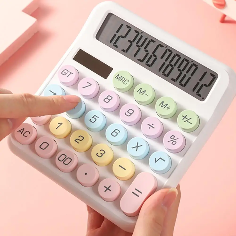 Business Calculator Efficient Office Calculators Typewriter Style Lcd Display Buttons for Everyday Use Office Work Round Keycaps