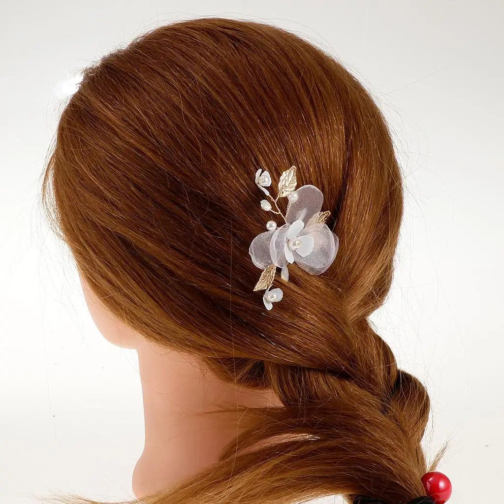 

Винтажные заколки для волос с жемчугом и цветком, женская свадебная заколка для волос, свадебная