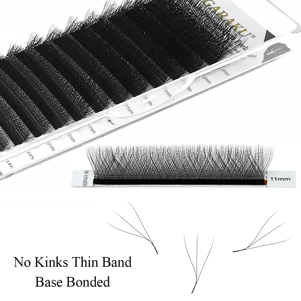 NAGARAKU 3D W รูปร่าง L LU Curl Premium Soft Light Natural Lashes แต่งหน้าทอมือ Eyelash Extension ขนตาปลอม