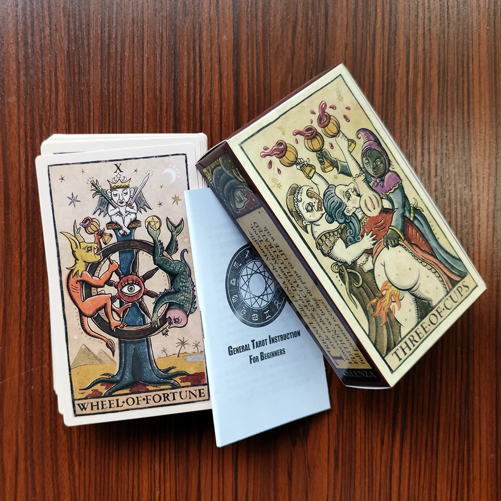 Tarot card size: 12 x 7 cm  Luna Tarot  78 Card Deck With Guidebook Fortune Telling Card Game Travel Cersion Reversed Chakra