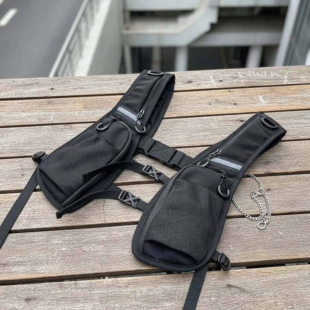 

Hip-hop Streetwear Chest Rig Bag for Men Fashion Waterproof Tactical Vest Chest Packs Function Storage Backpack Nylon Pockets