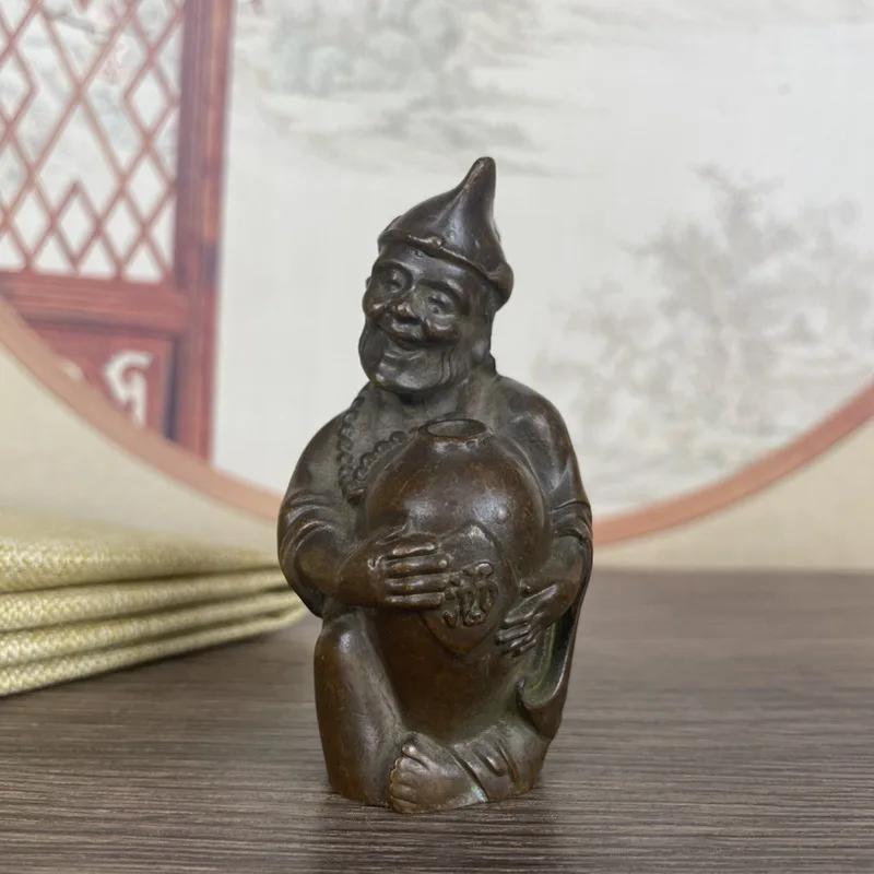 

Antique Collection Drunk Jidian Monk Jigong Buddha Ornament Arhat Buddha Statue Home Ornament Jigong Bronze Figure Sculpture