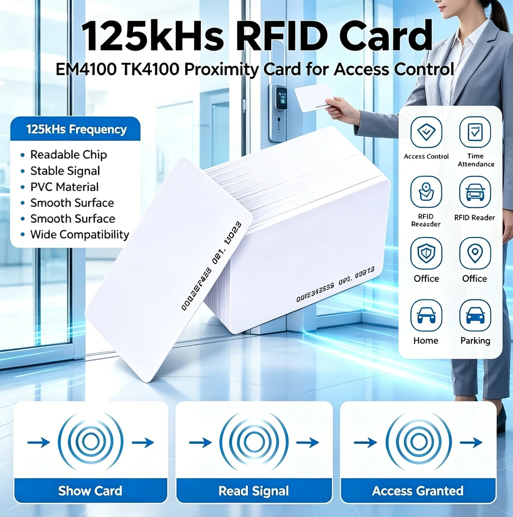 10/50pcs Access Control Card RFID 125KHz EM4100 TK4100 Smart Proximity Tag Key for control Free Shipping
