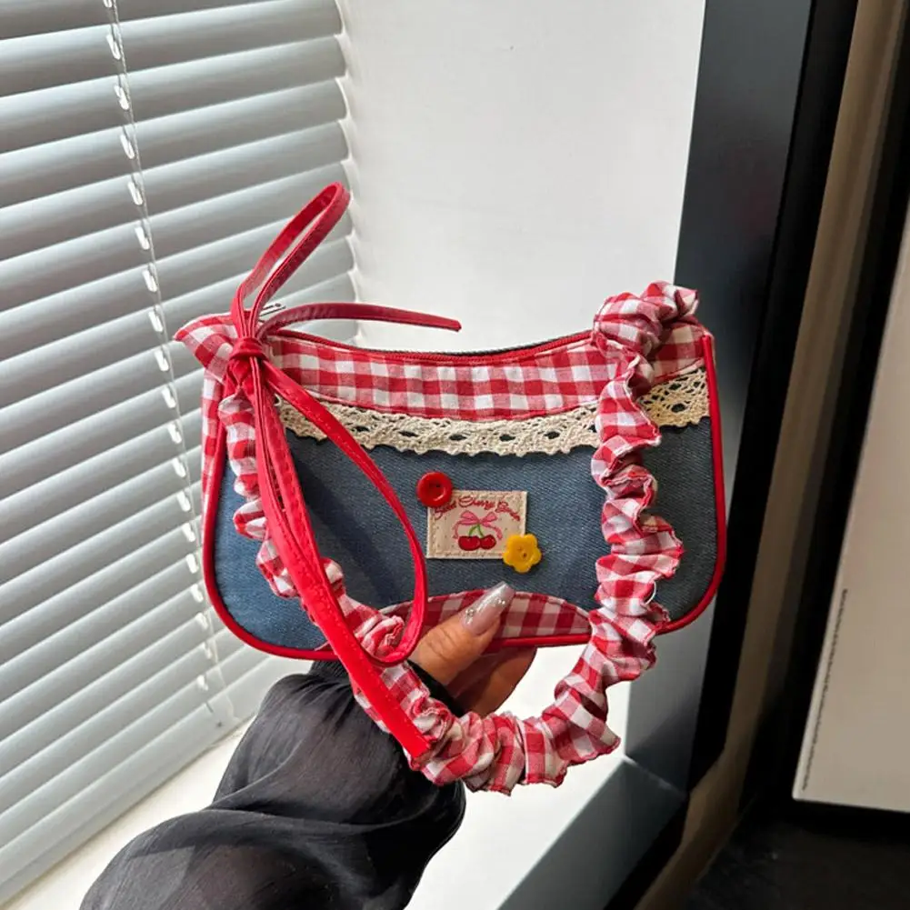 

Fashion Grid Mini Handbags Adjustable Shoulder strap Korean Hand-held Commuting bag Single-shoulder Crossbody bag Underarm pouch