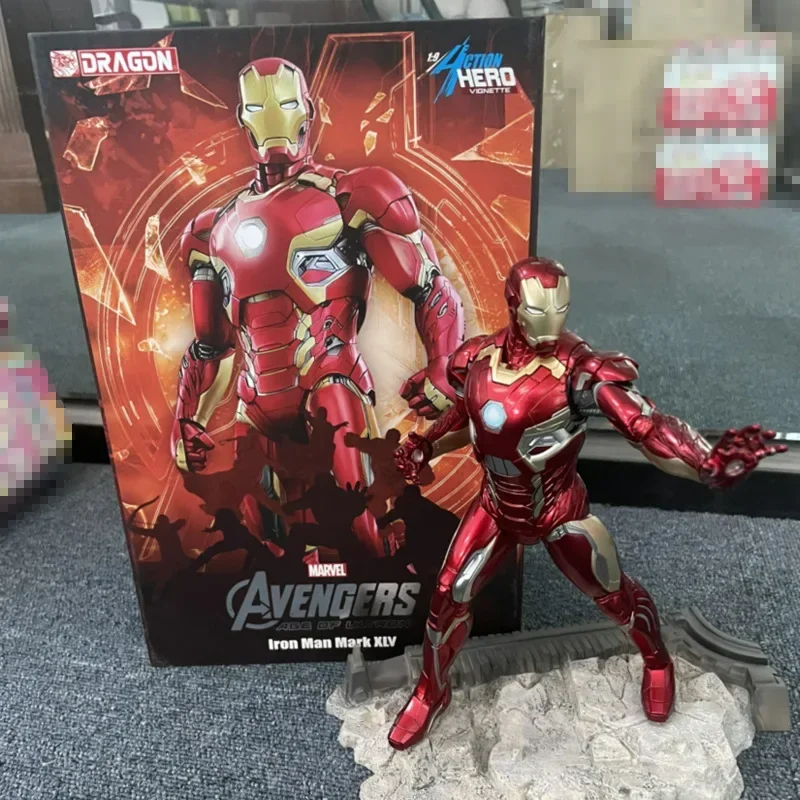 21cm Large Size Marvel Avengers Iron Man Mark Xlv Xlii Armor Figurine Model Functions Creative Decoration Kid Birthday Gift