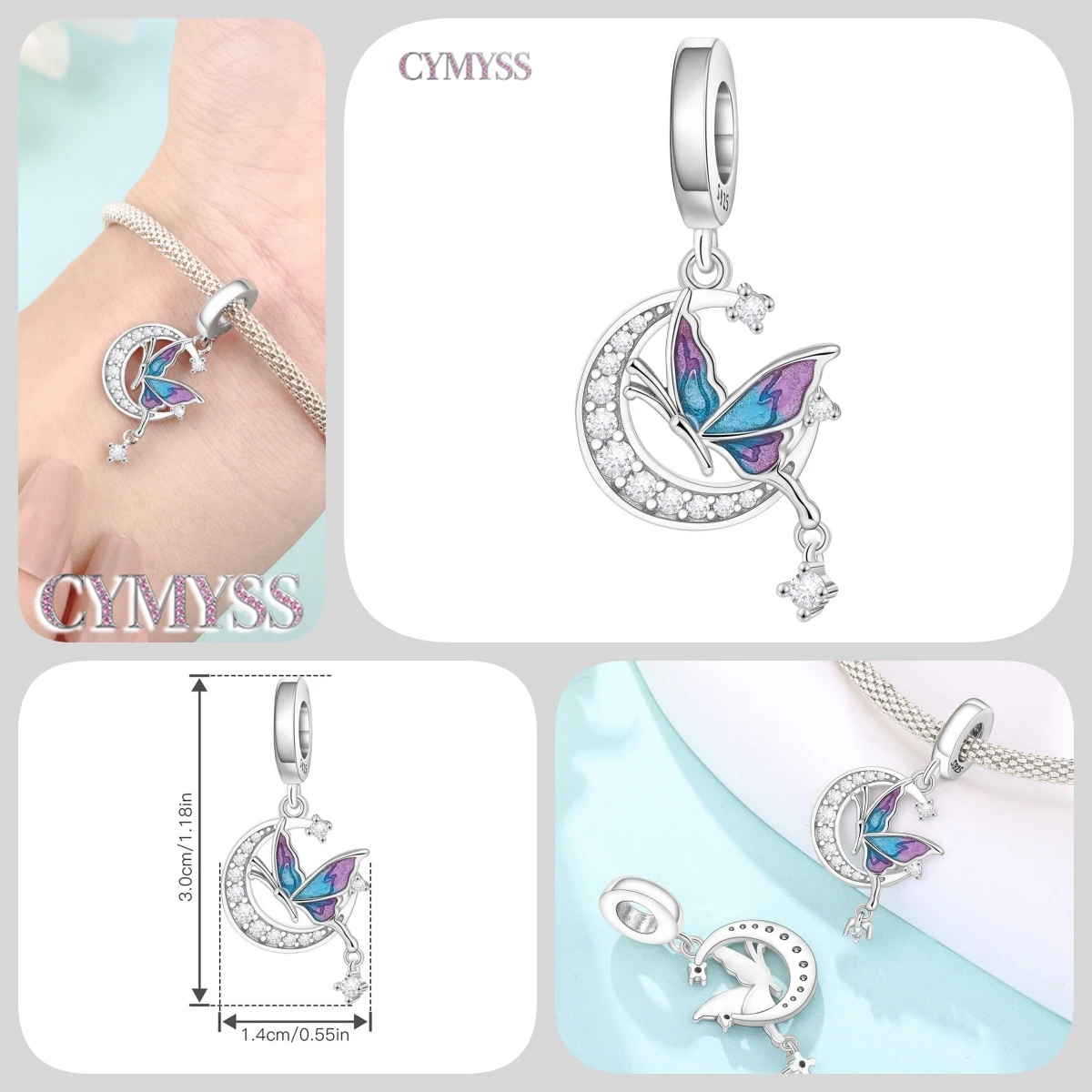 Zierlicher Anhänger aus 925er Sterlingsilber mit Engel-Gebetsperle, passend für Armreif, Armband, Halskette, DIY-Schmuck, Geburtstagsgeschenk für Frauen – Detail 27