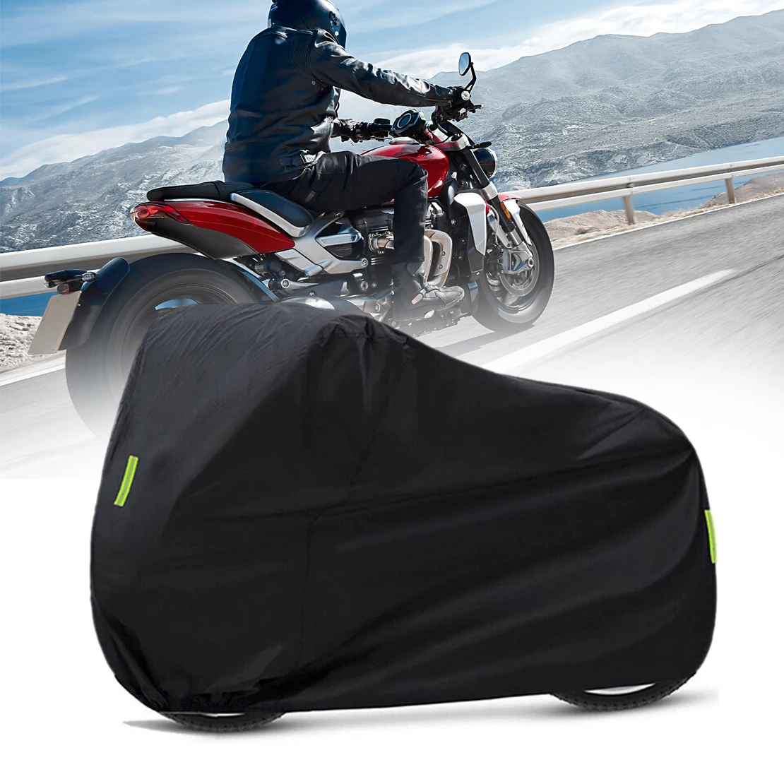 

4XL Motorcycle Oxford Cloth Cover Protection Black for Heavy Duty Winter Outside Waterproof Snowproof Dustproof Sunproof