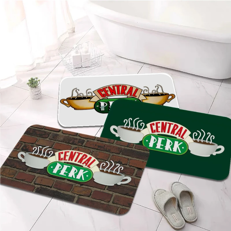 Central Perk Friends Printed Entrance Door Mat Anti-slip Home Outdoor Kitchen Rug Washable Hallway Bathroom Porch Floor Carpets