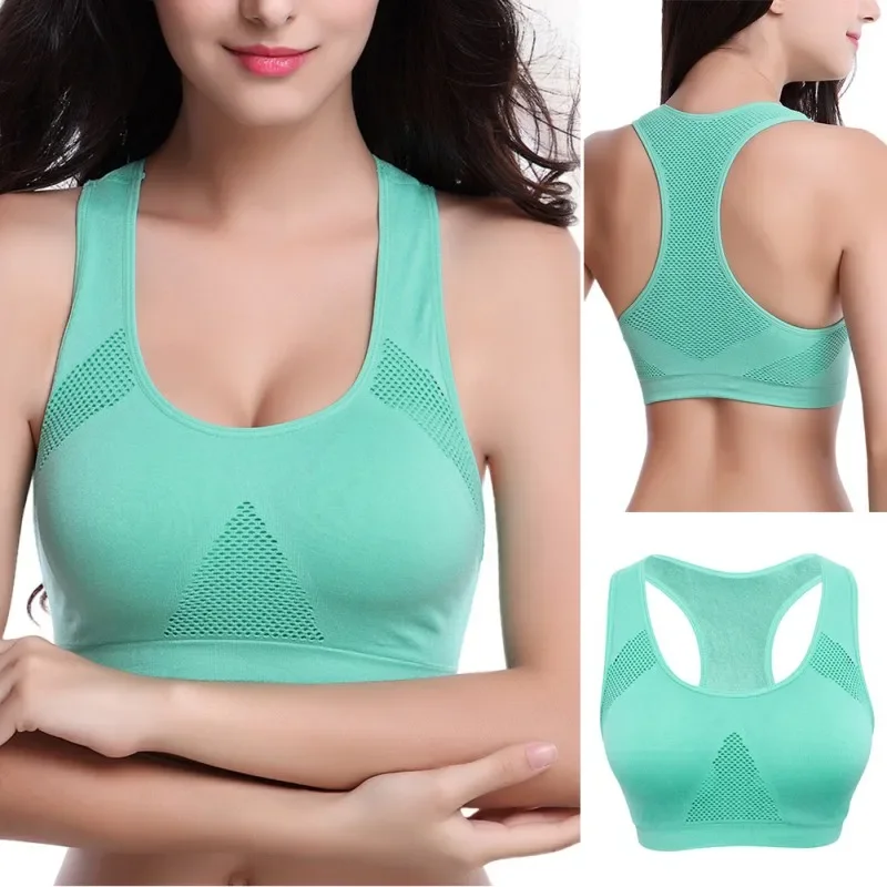 

Women Sports Bra Absorb Breathable Sweat Shockproof Padded Gym Running Fitness Double Layer Seamless Yoga Sports Bra Underwear