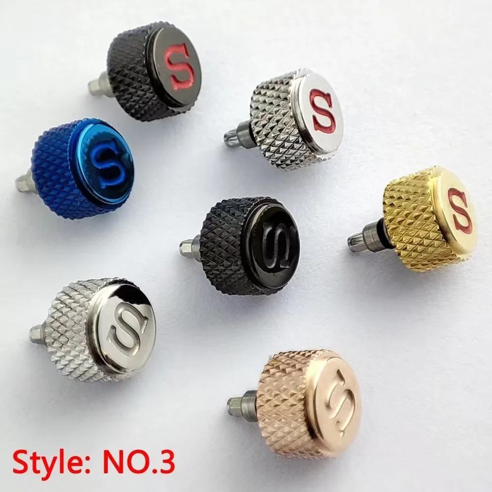 7mm SKX007 Watch Crowns Stainless Steel Crowns polychrome WatchCrown for NH35 NH36 4R35 4R3WatchParts Replacemen CrownsMod Parts