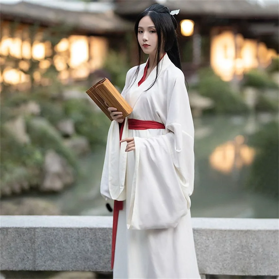 

White Hanfu Dress Women Ancient Chinese Female Halloween Fairy Cosplay Costume Summer Dress Hanfu Dress Plus Size Платье