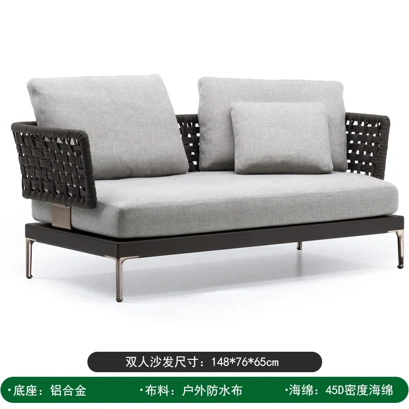 Balcony Furniture Garden 1-person Sofa Living Room Sofas Patio Luxury Outdoor Sets Modern Loveseat Couch Single Sectional Bed