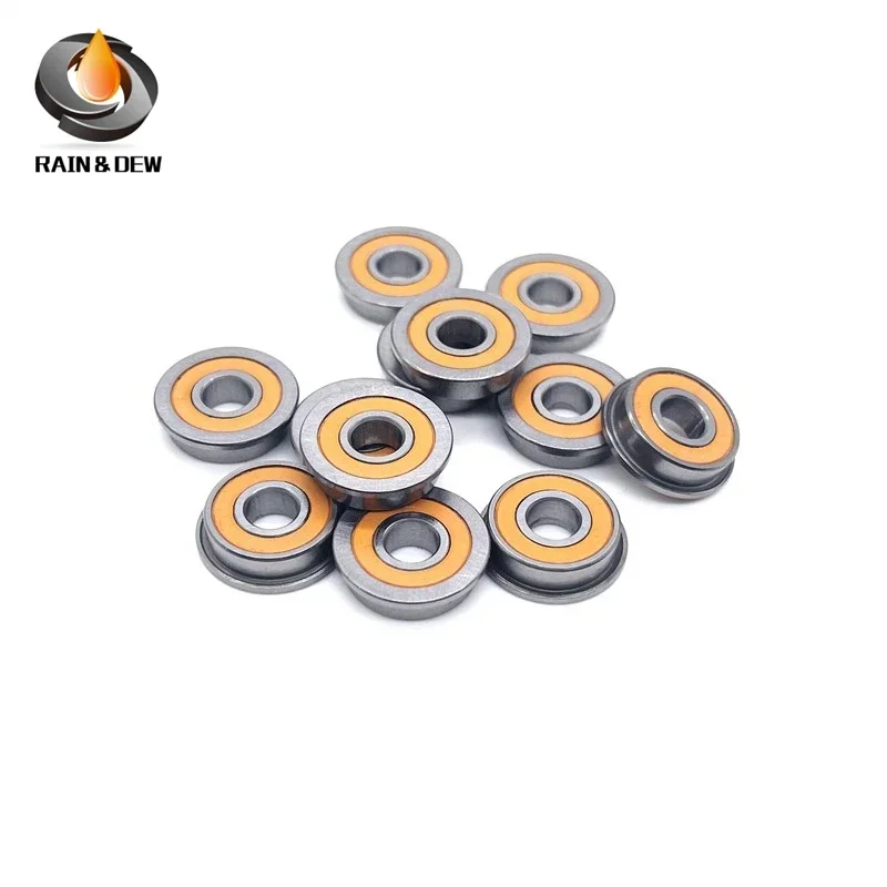 10P F695 2RS Bearing 5*13*4 mm  ABEC-7 Flanged Miniature F695 RS Ball Bearings F695RS For VORON Mobius 2/3 2/4 3D Printer