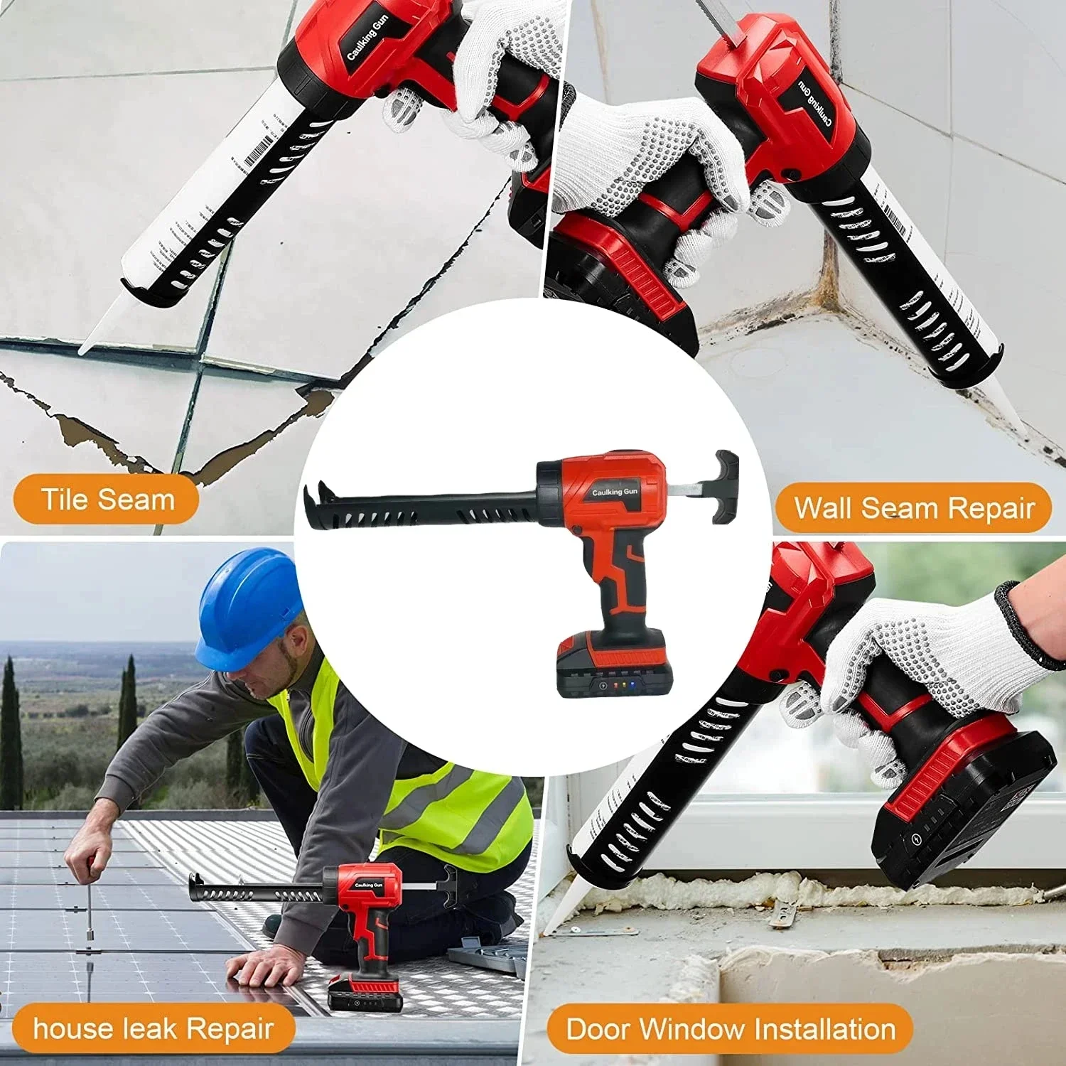 Cordless Handheld Electric Caulking Gun Multi-function Electric Pressure Glue Sewing Seams Sealant Glue Gun with Lithium Battery