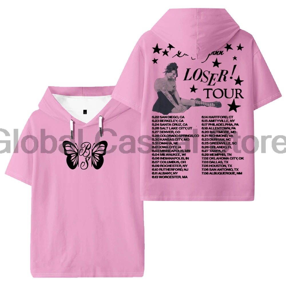 بيلي سبين لوزر تور 2025 ميرش مقنعين تي شيرت للجنسين قصيرة الأكمام تي شيرت الرجال النساء في الهواء الطلق ملابس الشارع الشهير