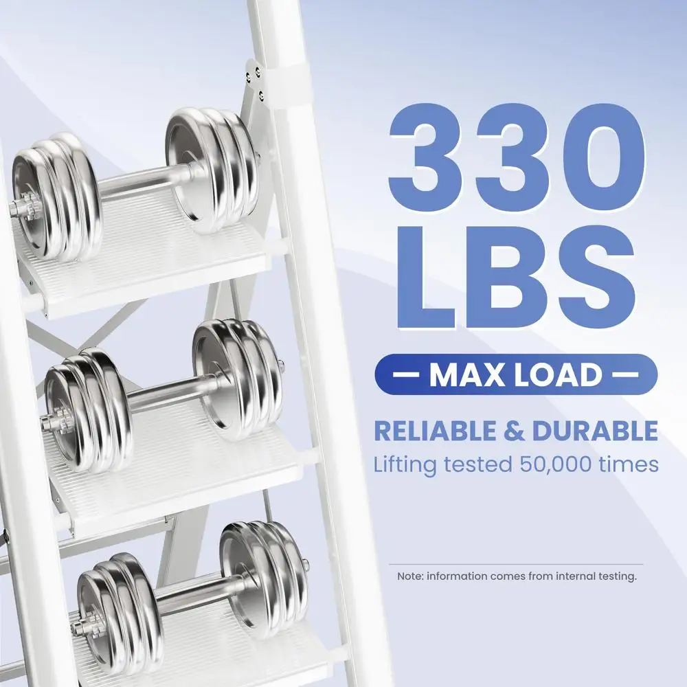 Portable 5-Step Aluminum Step Ladder with Anti-Slip Pedal Compact Fold Multi-Use Rack Stand