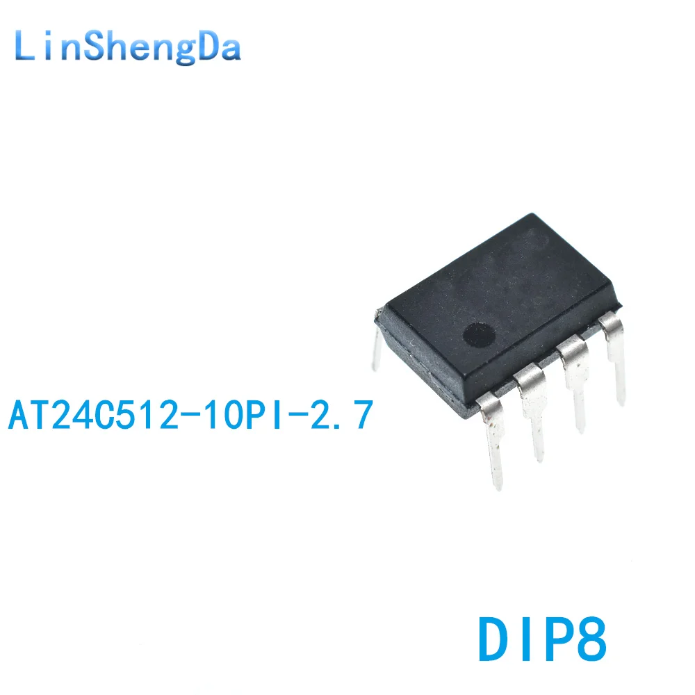 10PCS AT24C512-10PI-2.7 AT24C512-10PU-2.7 PU27 PI27 DIP8