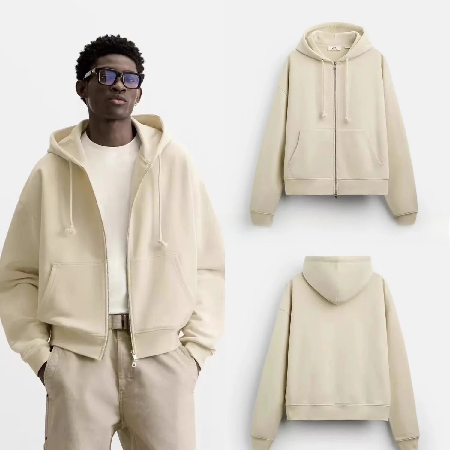 

New Autumn Men's Loose Fit Pure Cotton Hoodie Jaet Versatile Casual Outerwear Sweatirt Comfortable Breathable Streetwear