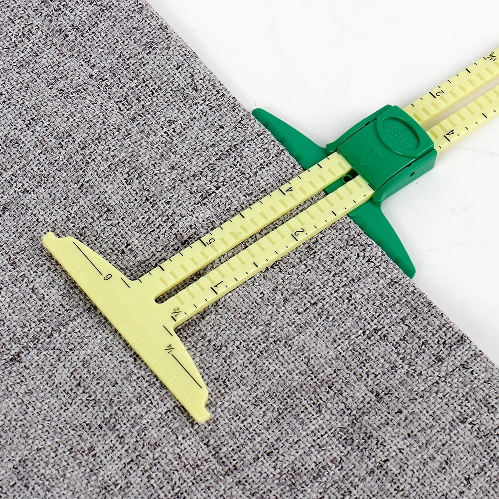 5-IN-1 Sewing Seam Ruler Measuring Gauge, Aluminum & Plastic
