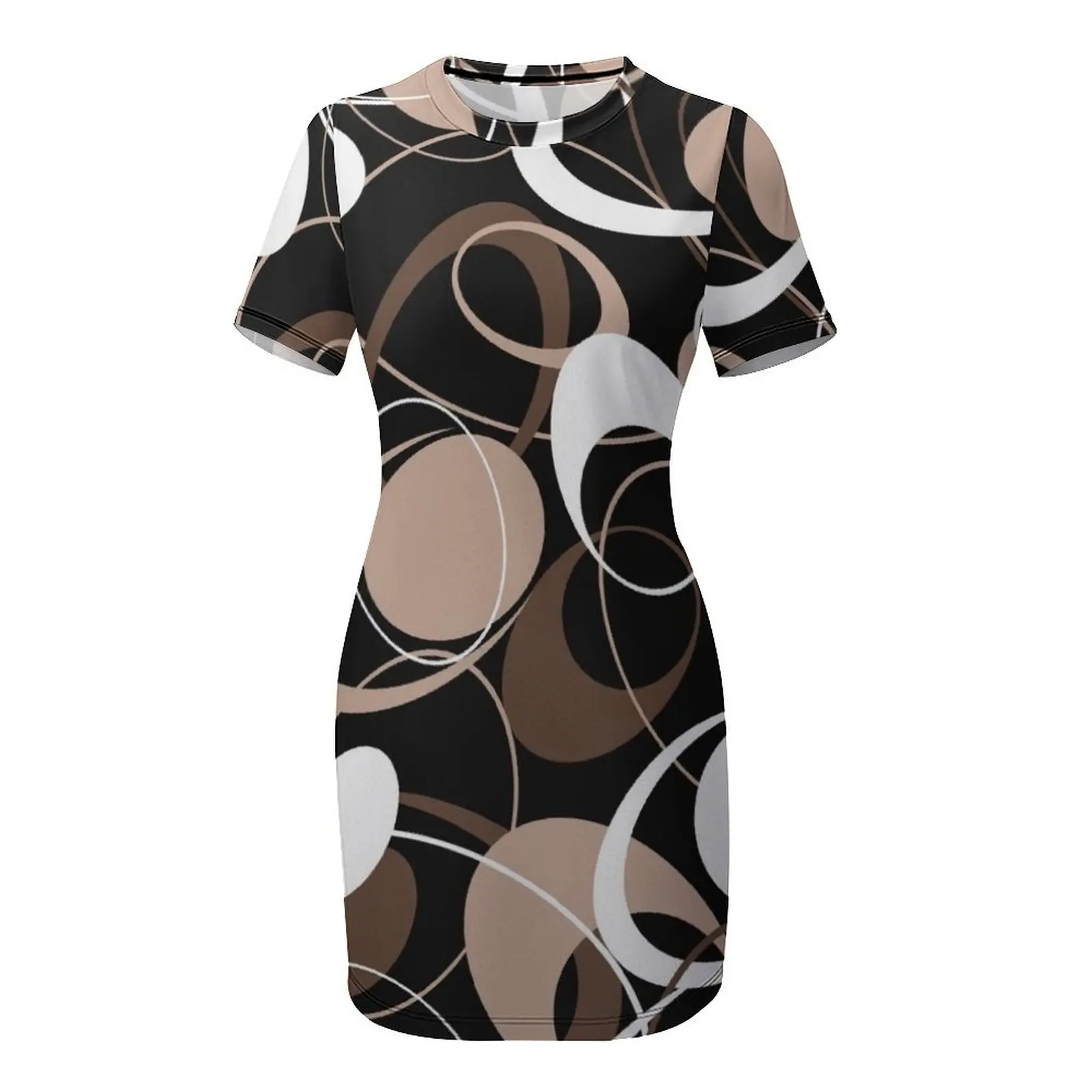 Abito retrò anni '60 a maniche corte per donna, abbigliamento femminile 2025, abito da invitata a nozze 2025