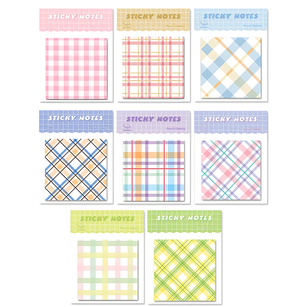 Coreano carino Plaid griglia Sticky Notes Memo Pad Fancy Planner Post Paper notepad donna ragazza Journal cancelleria indice Tab Checklist