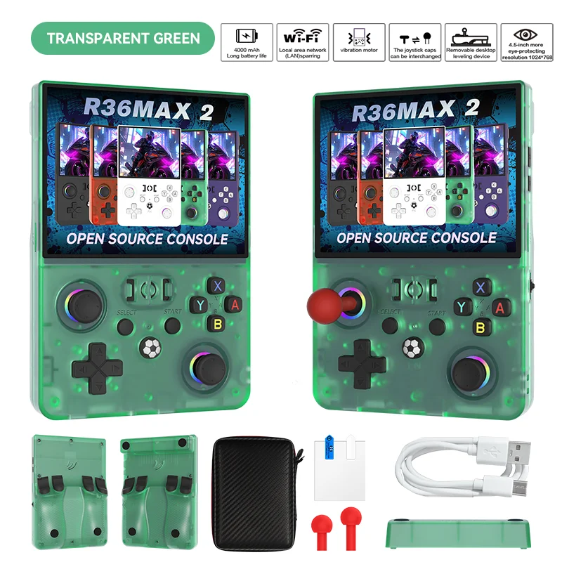 R36Max2 Upgraded Handheld Game Console 4.5Inch IPS Screen 1024*768 Linux System Dual Joystick Portable Pocket Video Game Player image 3