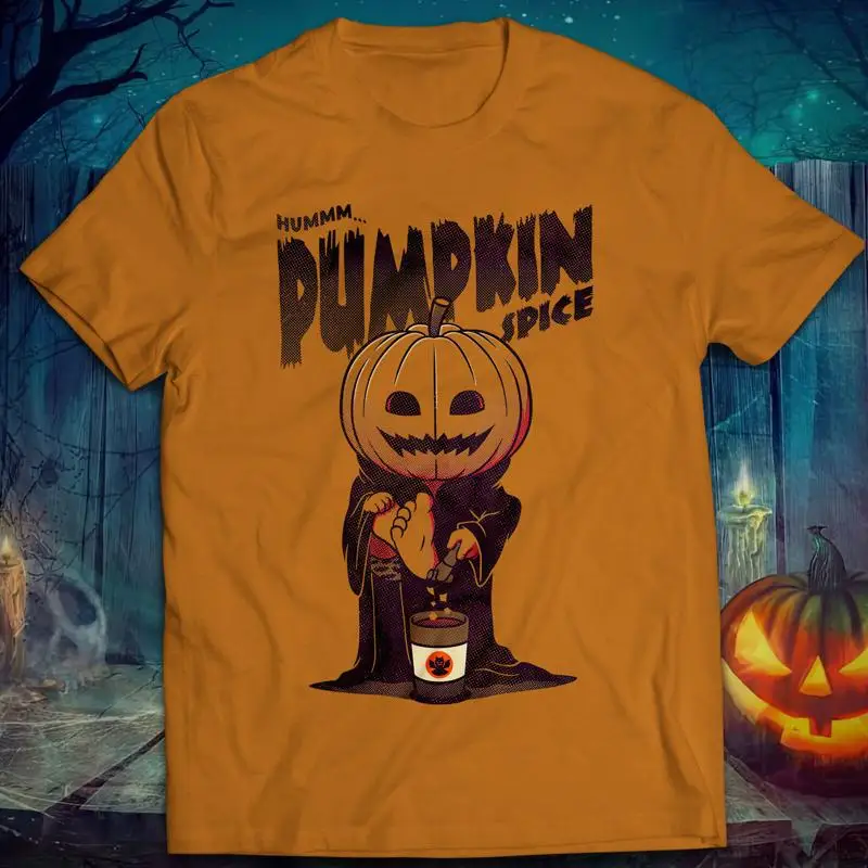 Humm Pumpkin Spice camiseta personaje vestido especias Humor Halloween Horror aterrador