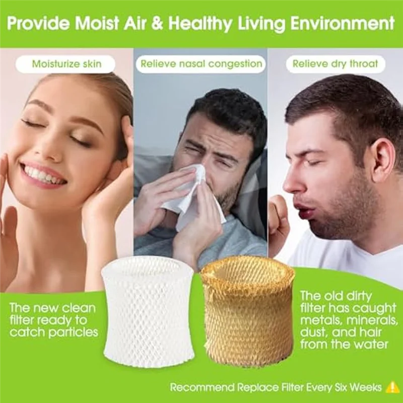 8 ชิ้นตัวกรองความชื้นสําหรับหลังคาข้างเตียง, ตัวกรองทดแทนสําหรับ Canopy เครื่องทําความชื้นข้างเตียง, เยื่อไม้กระดาษ Filter-A58E