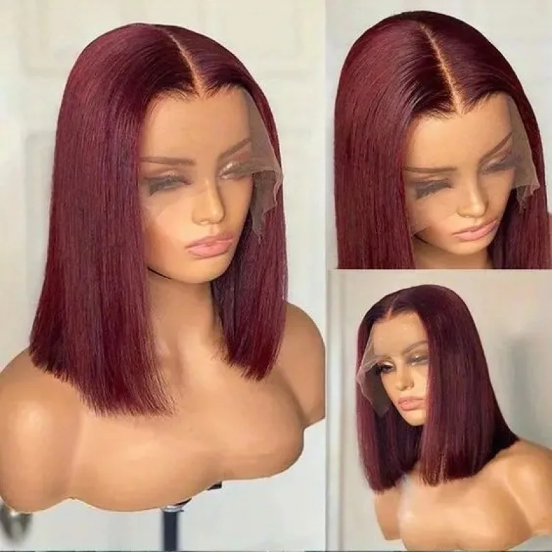

Fashionable medium-length African lace front bob wig