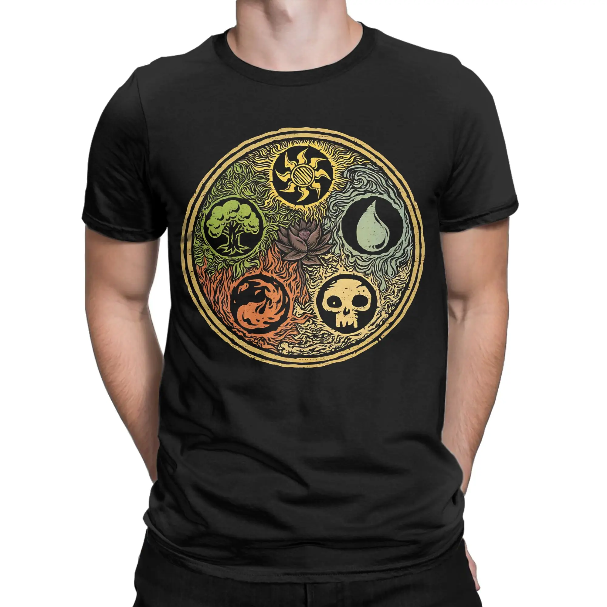 Vintage Lotus Classic MTG Graphic Funny 100% Cotton T-Shirt Tees Tops For Men
