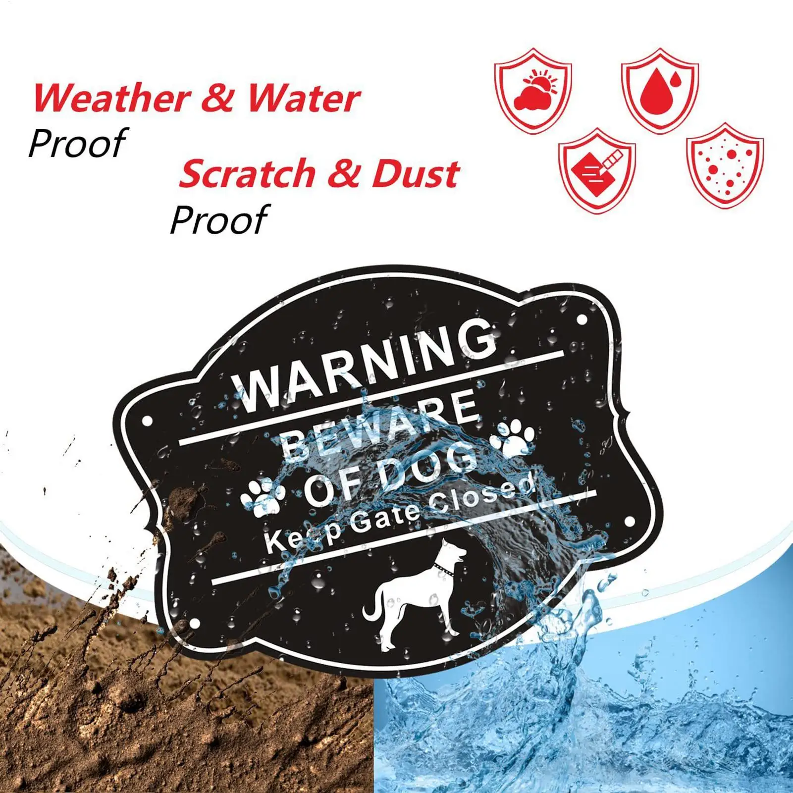 Dog Signs for Fence 25x20cm Anti Rust Aluminum Metal Gardening Supplies Home Yard Decor Warning Plaque Patio Lawn Gate Sign