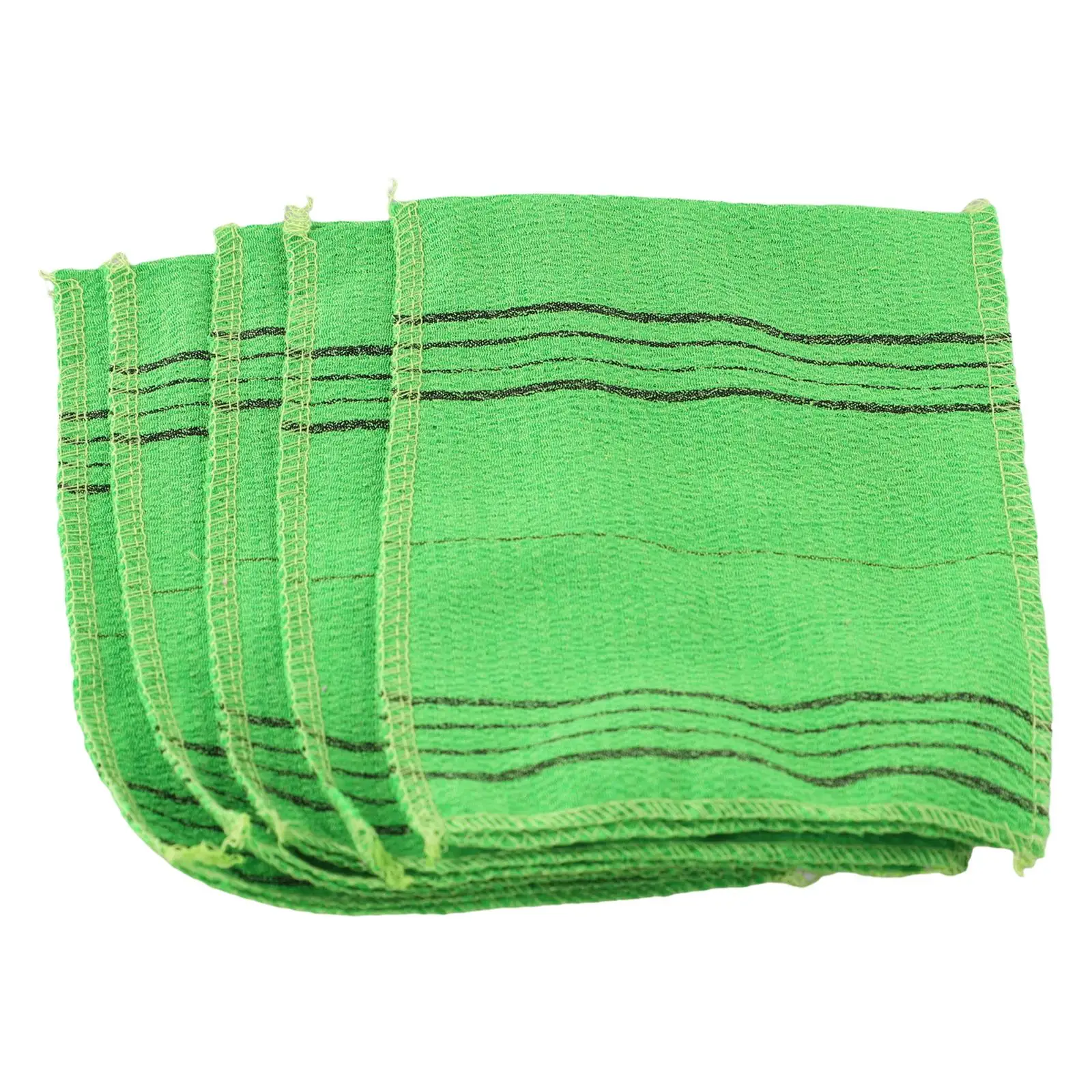 Flat Mouth Single Piece Three Dimensional Polyester Cotton Knitting Bath Towels for Exfoliation 5 Pieces in Korean Italy Style