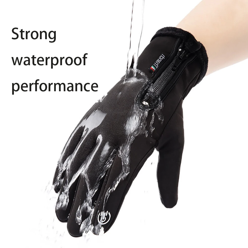 Gloves Winter Cycling Waterproof Antislip Touch Screen Warm Ski Glove Full Fingers Outdoor Cycling Motorcycle  Riding Mitten