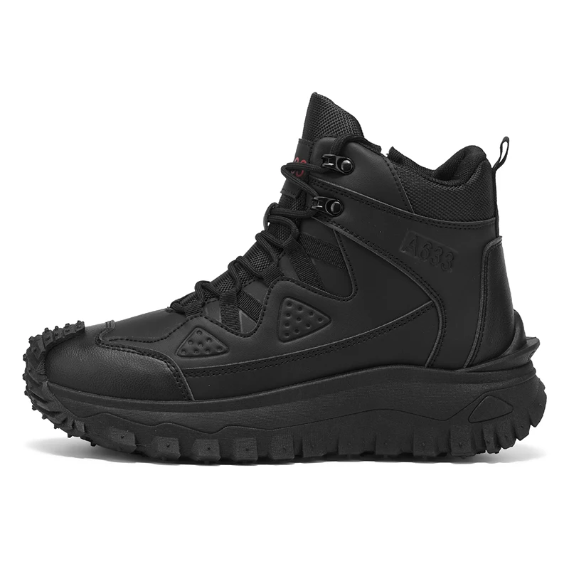 2026 New Outdoor Trekking Travel Shoes Men's High-top Thick Bottom Non-slip Hiking Shoes Tactical Boots Casual Camping Sneakers