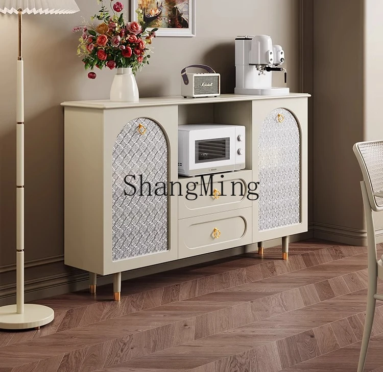 

CL Cream Style Sideboard Modern Simple Light Luxury Living Room Side Storage White Tea Cabinet