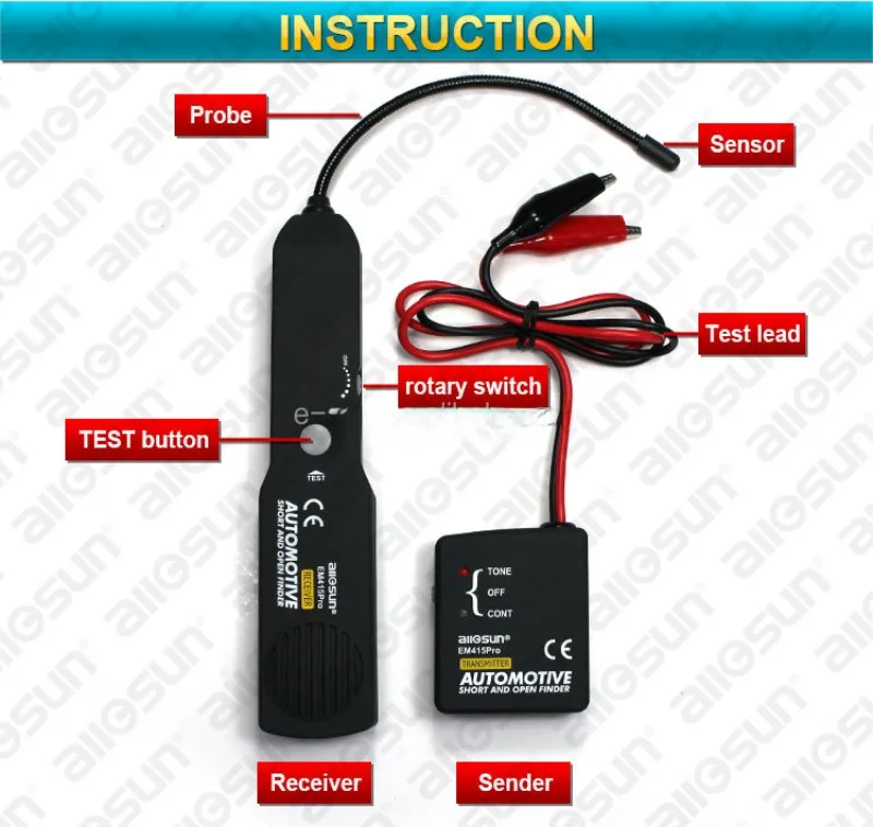 EM415PRO Automotive Cable Wire Short Open Digital Finder Car Repair Tool Tester Diagnose Tone Line Finder