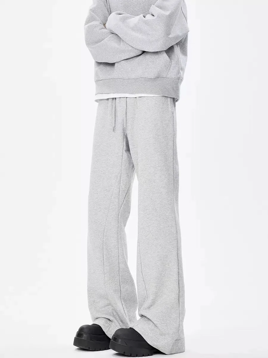 

ey Straight Leg Men's Sweatpants Loose Fit Bell Bot Slimming Spor Casual Long Trousers Faionable Autumn New Arrival