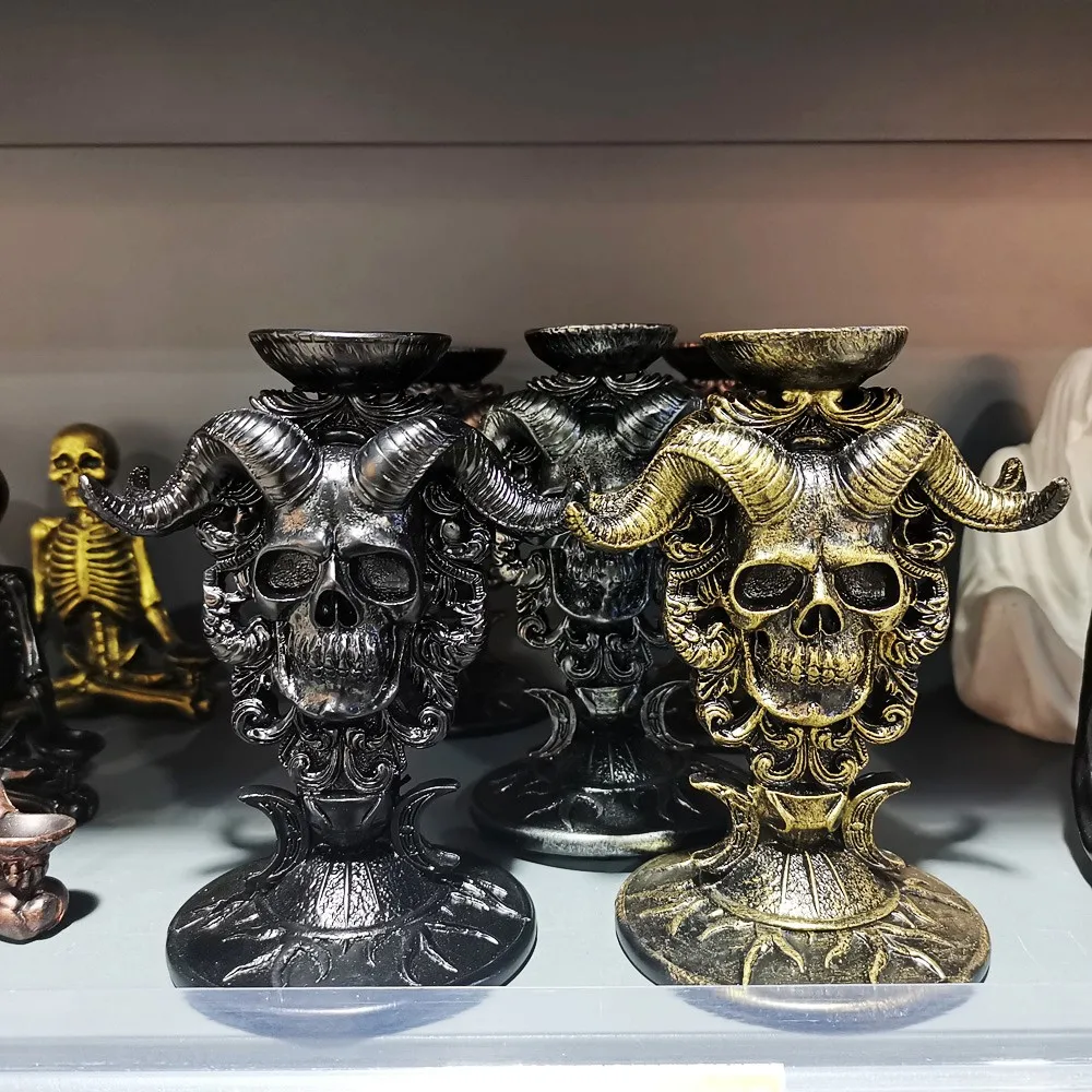 Satan Skull Sheep Head Crystal Ball Base, Home Accessories, Office Feng Shui Decoration, New
