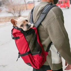 Outdoor Travel Puppy Medium Dog Backpack for Small Dogs Breathable Walking French Bulldog Carrier Bags Accessories Pet Supplies