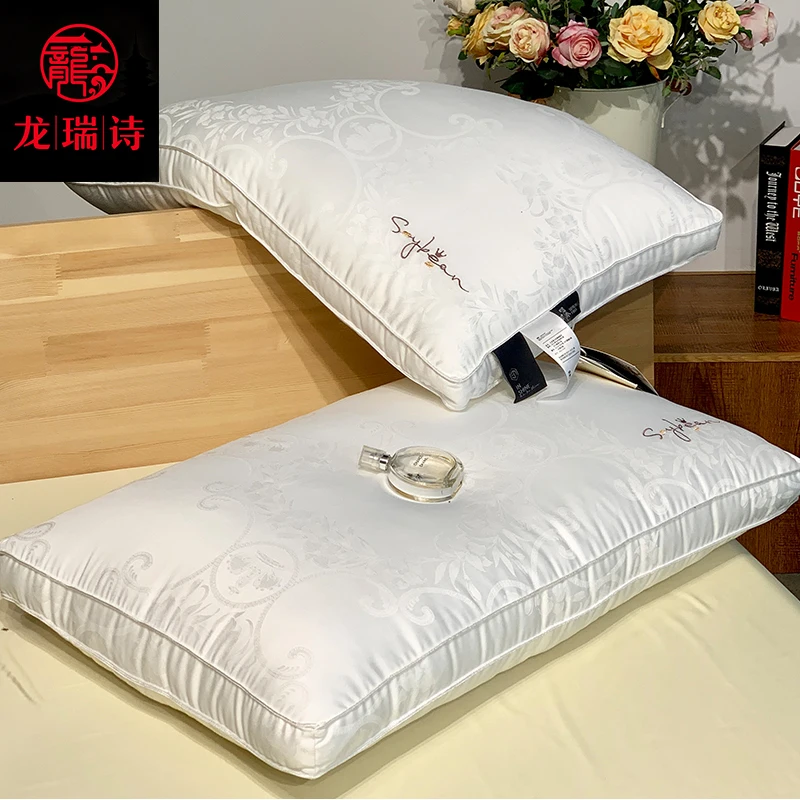 

Удобная подушка из соевого волокна для дома, для одного человека, взрослая, модальная, с цветочным узором, мягкая подушка для сна, комплект из двух штук