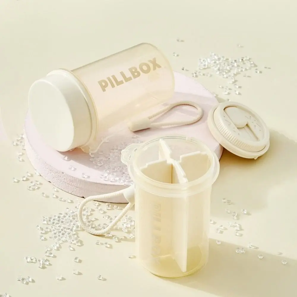 

Medicines Box Portable 4 Grids Pill Box Sealed Sub-packaging Pill Storage Box with Lid Moisture-proof Mini Pill Case Jewelry