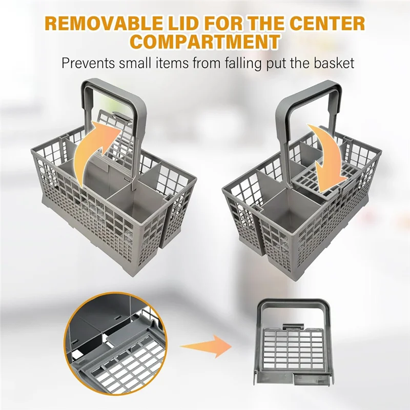 ABRE-Dishwasher Silverware Cutlery Basket (9.64 X 5.31 X 5 Inches) For Whirlpool, , , Maytag, Kitchenaid,Kenmore