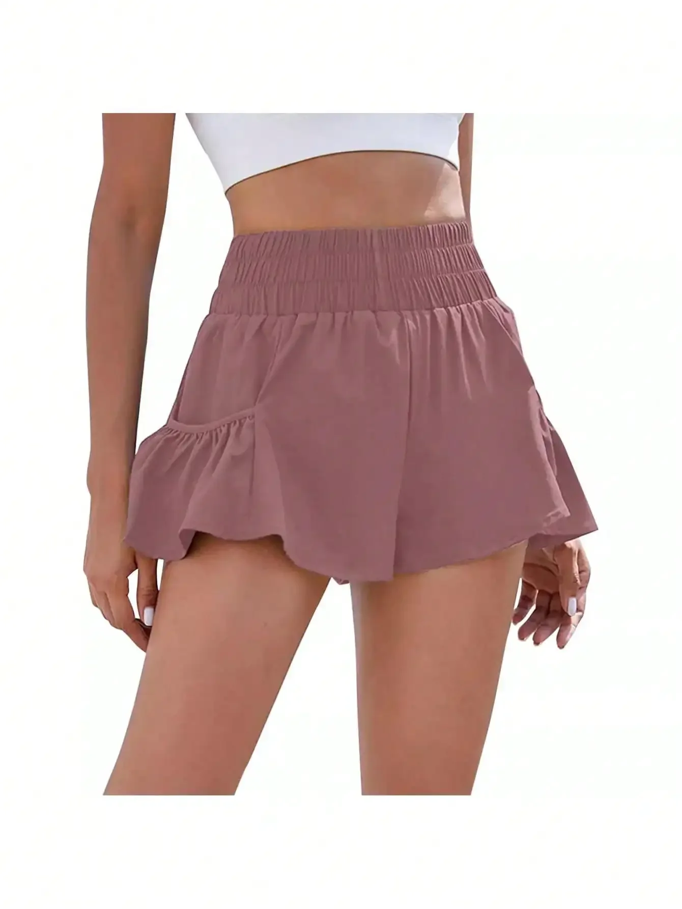 

Women's Fitness Running Quick Drying Women's High Waisted Shorts With Pockets