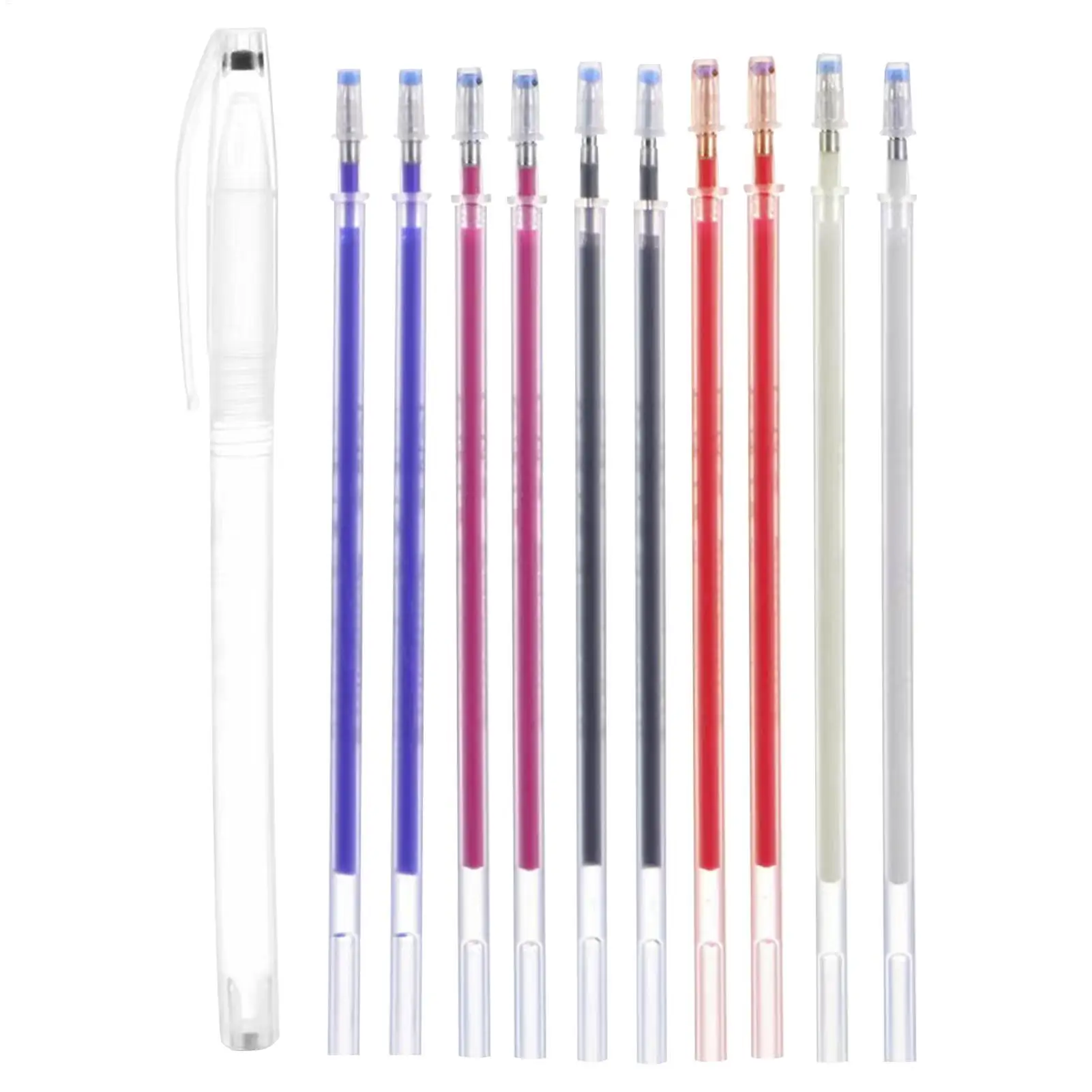 10 Teile/satz Hohe Temperatur Verschwinden Stoff Marker Stift Löschbaren Nachfüllen Stifte Für PatchworkFabric PU Leder Mark Nähen Werkzeug