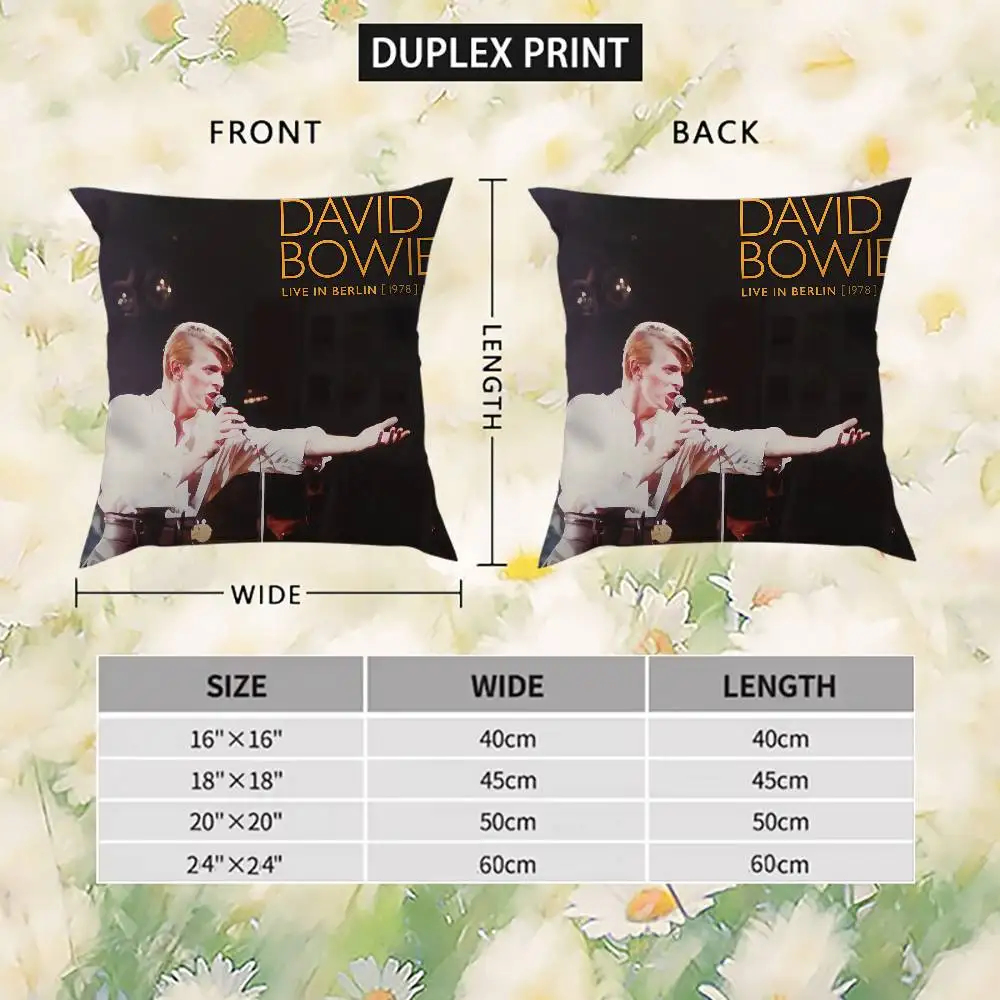 D-David B-Bowie كيس وسادة ألبوم أريكة ديكور المنزل على الوجهين الطباعة قصيرة أفخم لطيف غطاء الوسادة #5