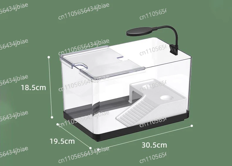 Amphibians with Basking Platform Open Breeding Box Large Transparent Turtle Tank Aquarium Fish Tank with Bottom Drain Reptiles