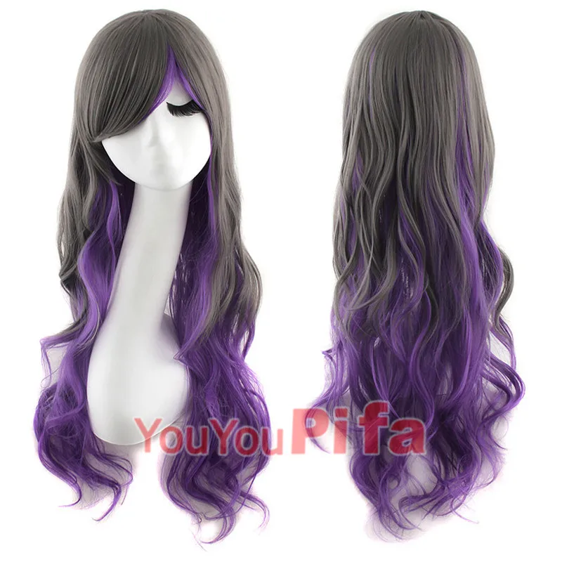 أنيمي المتناثرة شعر مستعار فتاة التدرج اللون لوليتا موجة كبيرة طويل مجعد شعر مستعار sheathlolitaWig #5