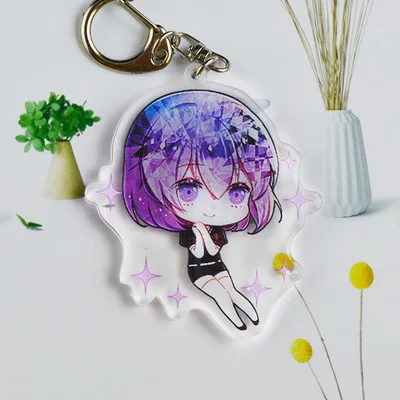 Land of the Lustrous Acrylic Cartoon Anime Pendant Keychains Holder Car Key Chain Key Ring Phone Bag Hanging Gifts 6CM