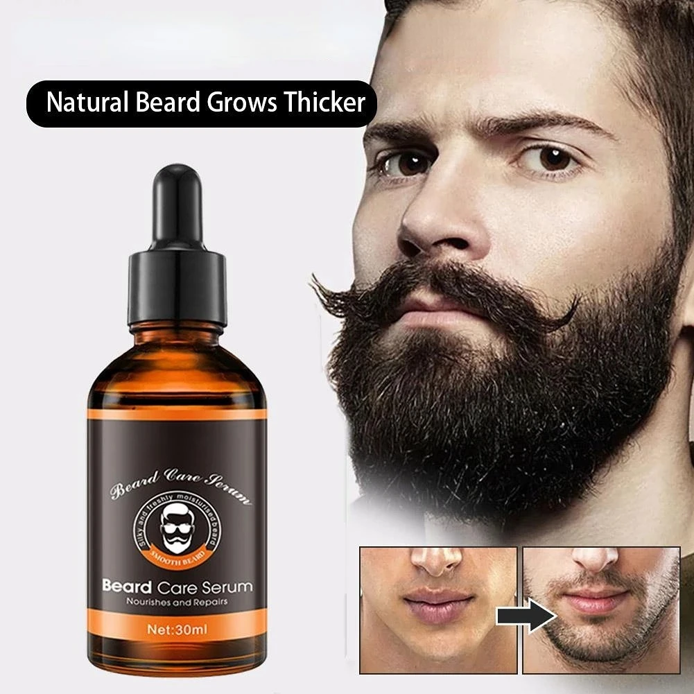 Nouvelle huile de soin de barbe biologique naturelle pour hommes, brillance rapide, barbe adoucissante, barbes renforcantes, barbes lisses et nourrissantes